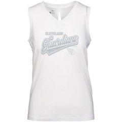 Cleveland Guardians Levelwear Women's  Paisley Sweep V-Neck Tank Top - White - MLB Discount