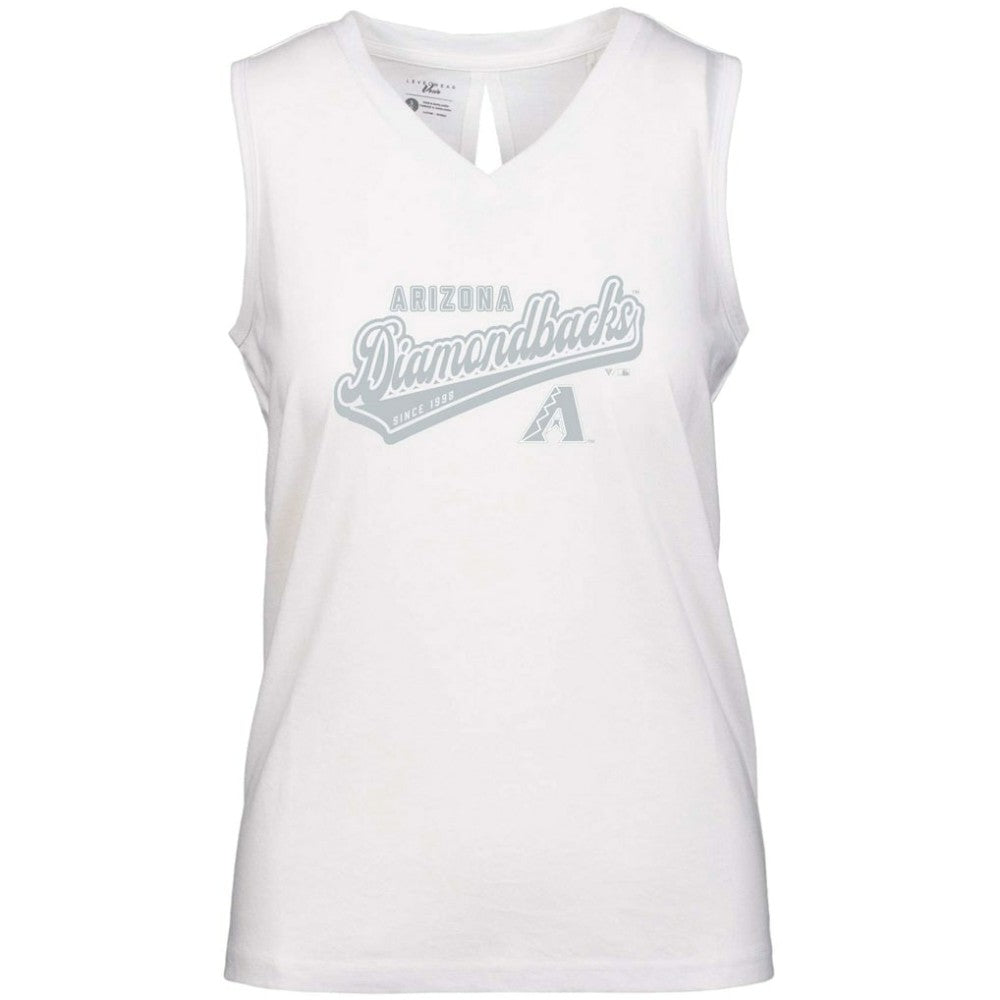 Arizona Diamondbacks Levelwear Women's  Paisley Sweep V-Neck Tank Top - White - MLB Sale
