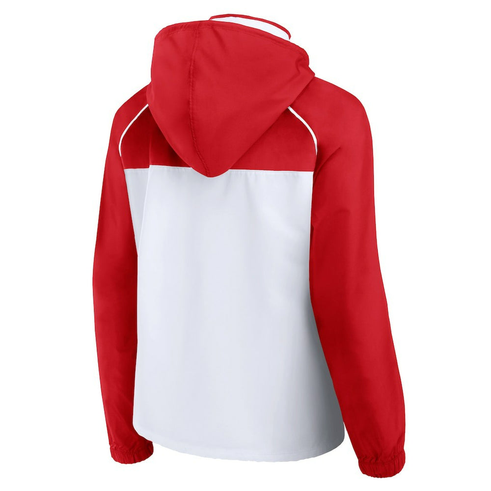 Chicago Bulls Women's Anorak Raglan Full-Zip Hoodie Jacket White/Red | Fanatics US