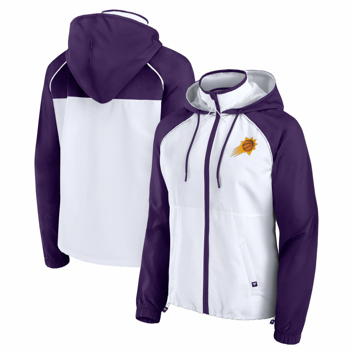 Phoenix Suns Women's Anorak Raglan Full-Zip Hoodie Jacket White/Purple | Fanatics Lifestyle