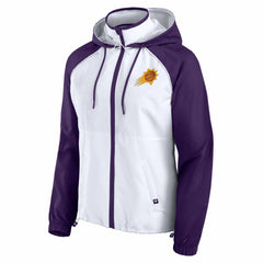 Phoenix Suns Women's Anorak Raglan Full-Zip Hoodie Jacket White/Purple | Fanatics Lifestyle