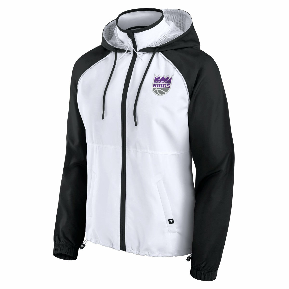 Sacramento Kings Women's Anorak Raglan Full-Zip Hoodie Jacket White/Black | Fanatics for sale