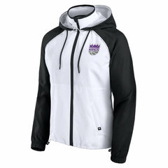 Sacramento Kings Women's Anorak Raglan Full-Zip Hoodie Jacket White/Black | Fanatics for sale