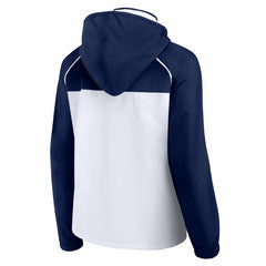 Minnesota Timberwolves Women's Anorak Raglan Full-Zip Hoodie Jacket White/Navy | Fanatics for sale