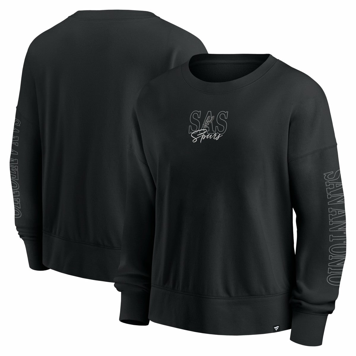 San Antonio Spurs Women's Oversized Game Day Pullover Sweatshirt Black | Fanatics Lifestyle