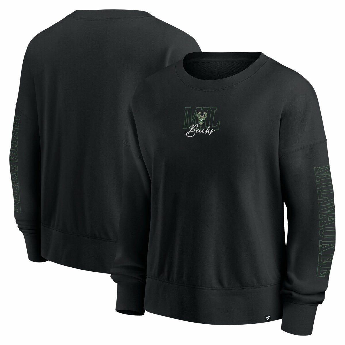 Milwaukee Bucks Women's Oversized Game Day Pullover Sweatshirt Black | Fanatics outlet