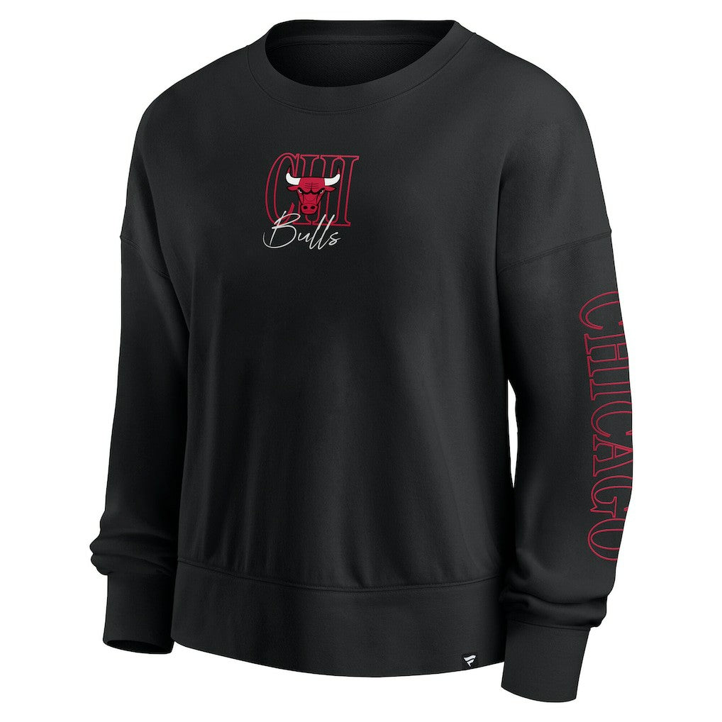 Chicago Bulls Women's Oversized Game Day Pullover Sweatshirt Black | Fanatics Lifestyle