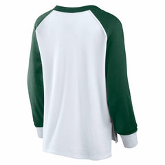 Milwaukee Bucks Women's Open Lane Waffle Long Sleeve V-Neck T-Shirt White | Fanatics for sale