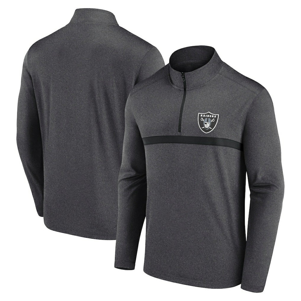 Fanatics Las Vegas Raiders Head-to-Head Quarter-Zip Pullover Charcoal