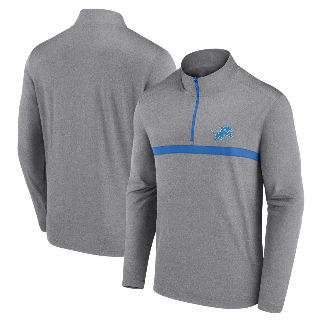 Fanatics Detroit Lions Head-to-Head Quarter-Zip Pullover Gray