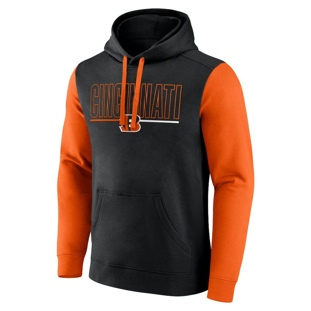 Fanatics Cincinnati Bengals Outline Pullover Hoodie Black/Orange