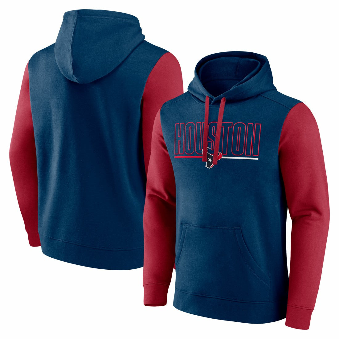 Fanatics Houston Texans Outline Pullover Hoodie Navy/Red