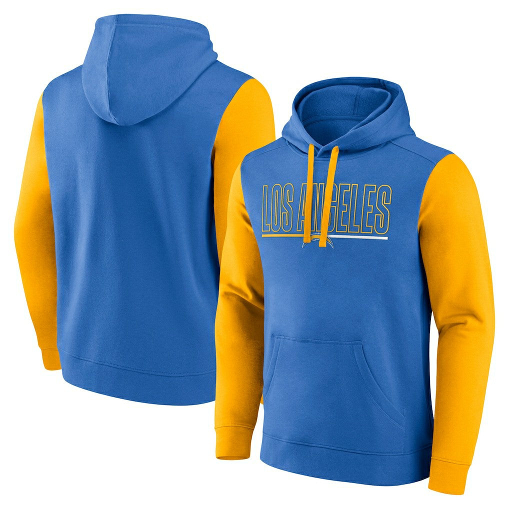 Fanatics Los Angeles Chargers Outline Pullover Hoodie Powder Blue/Gold