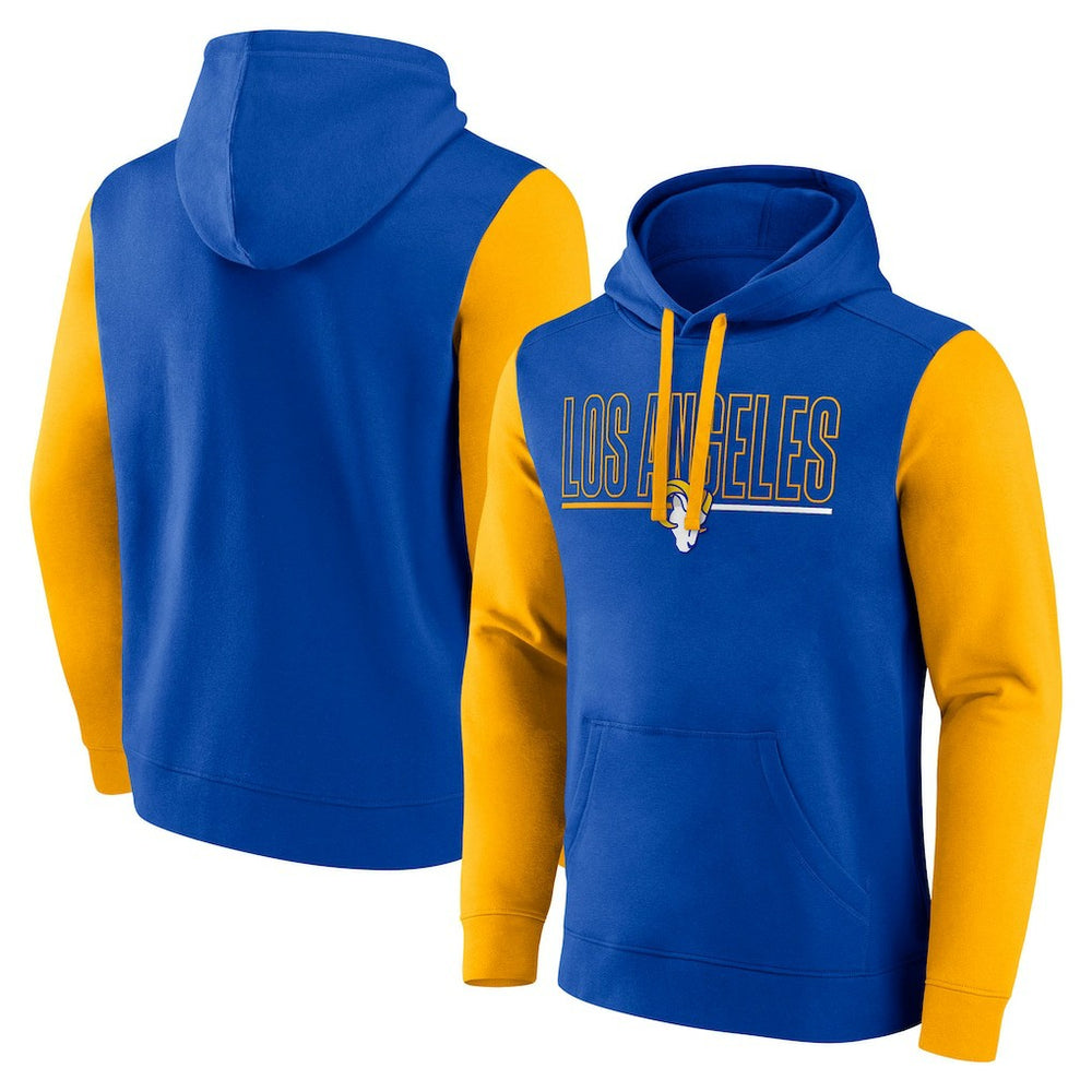 Fanatics Los Angeles Rams Outline Pullover Hoodie Royal/Gold