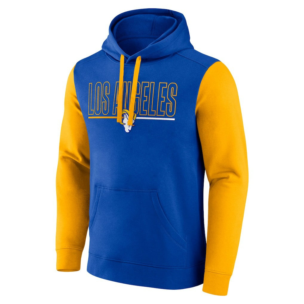Fanatics Los Angeles Rams Outline Pullover Hoodie Royal/Gold