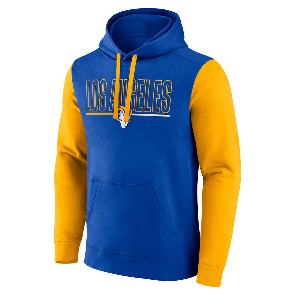 Fanatics Los Angeles Rams Outline Pullover Hoodie Royal/Gold