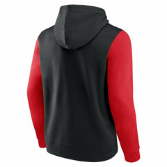 Toronto Raptors Logo Athletic Outline Colorblock Pullover Hoodie Black