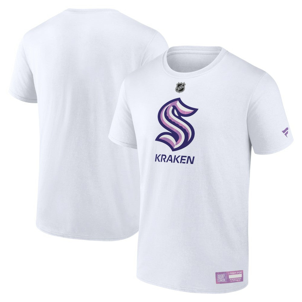 Seattle Kraken Fanatics 2024 Hockey Fights Cancer T-Shirt - White - NHL 201204127