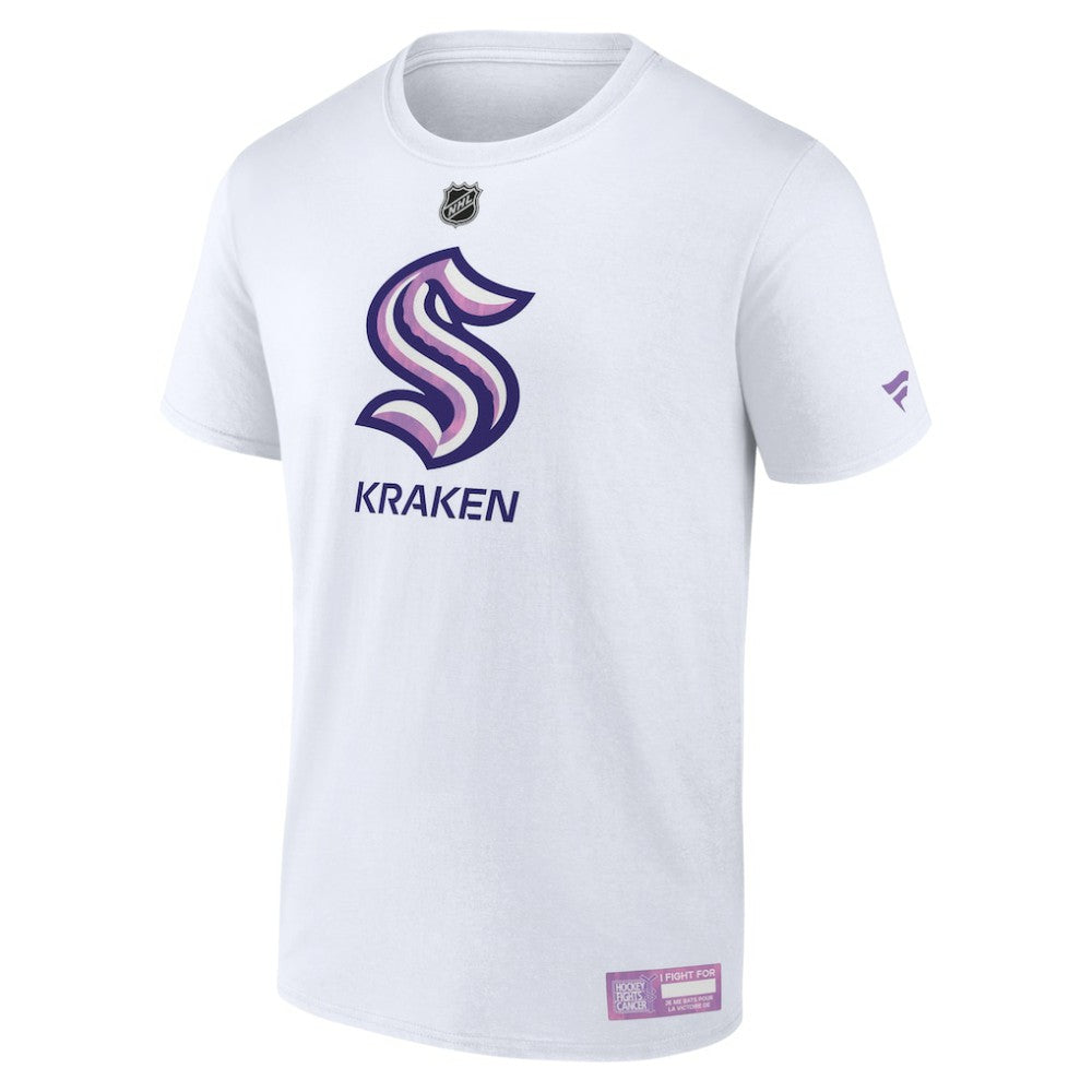 Seattle Kraken Fanatics 2024 Hockey Fights Cancer T-Shirt - White - NHL 201204127