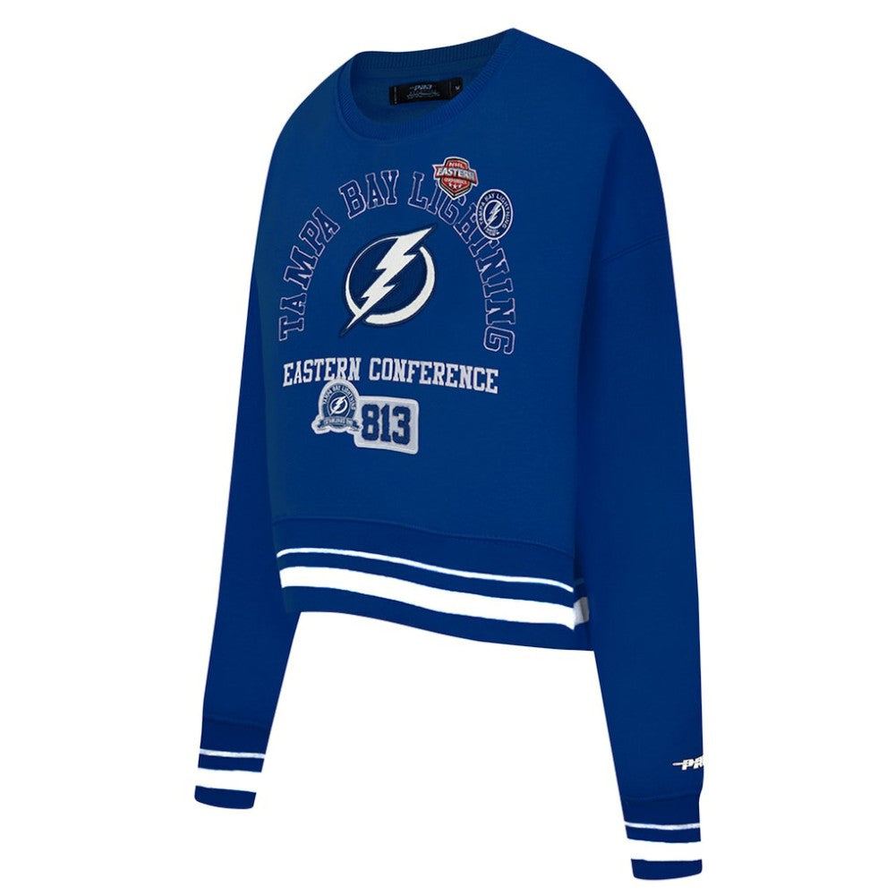 Tampa Bay Lightning Pro Standard Women's Area Code Cropped Pullover Sweatshirt - Blue - NHL 201205069
