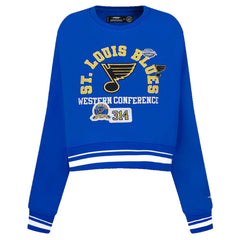 St. Louis Blues Pro Standard Women's Area Code Cropped Pullover Sweatshirt - Blue - NHL 201205070