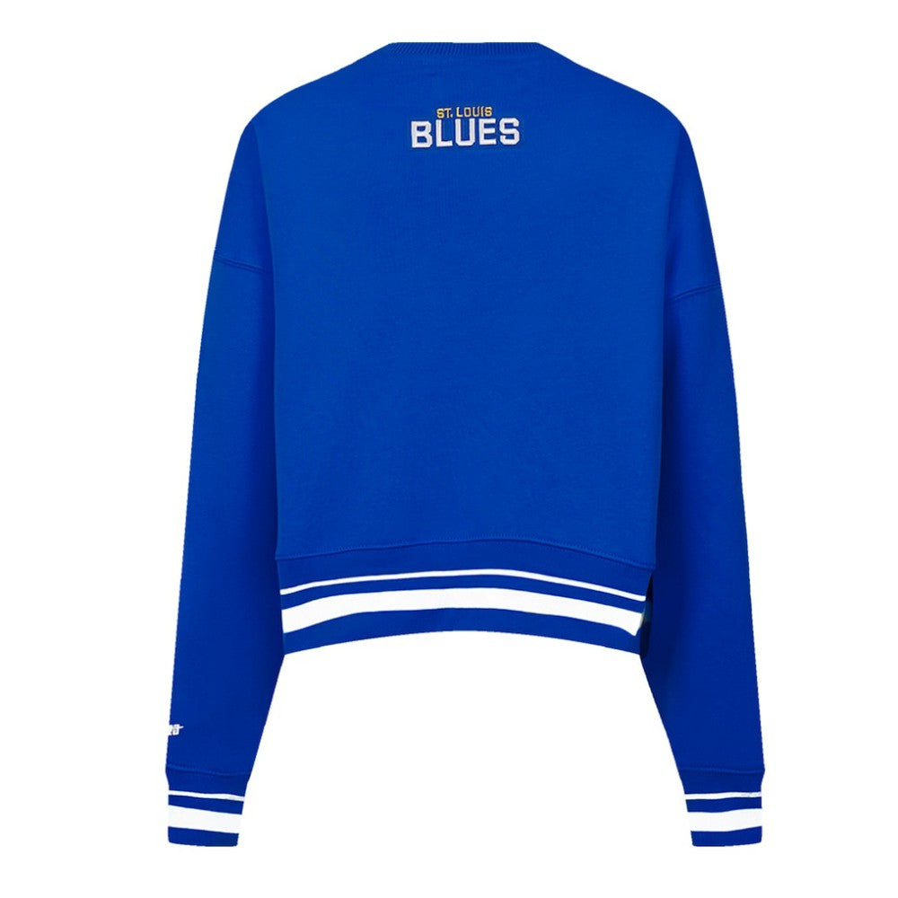 St. Louis Blues Pro Standard Women's Area Code Cropped Pullover Sweatshirt - Blue - NHL 201205070