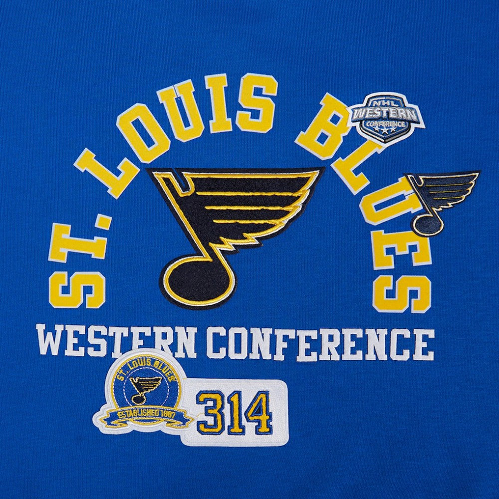 St. Louis Blues Pro Standard Women's Area Code Cropped Pullover Sweatshirt - Blue - NHL 201205070