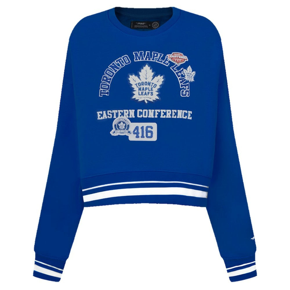 Toronto Maple Leafs Pro Standard Women's Area Code Cropped Pullover Sweatshirt - Blue - NHL 201205078