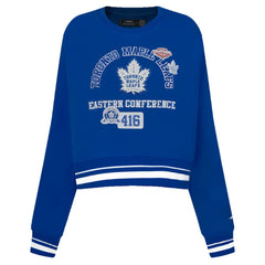 Toronto Maple Leafs Pro Standard Women's Area Code Cropped Pullover Sweatshirt - Blue - NHL 201205078