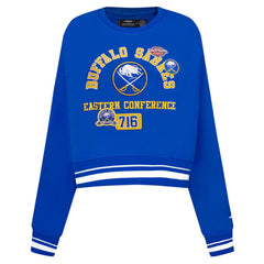 Buffalo Sabres Pro Standard Women's Area Code Cropped Pullover Sweatshirt - Royal - NHL 201205079