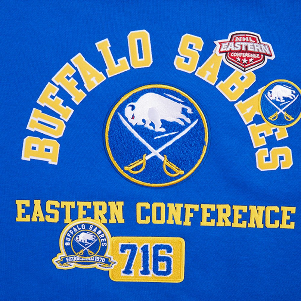 Buffalo Sabres Pro Standard Women's Area Code Cropped Pullover Sweatshirt - Royal - NHL 201205079