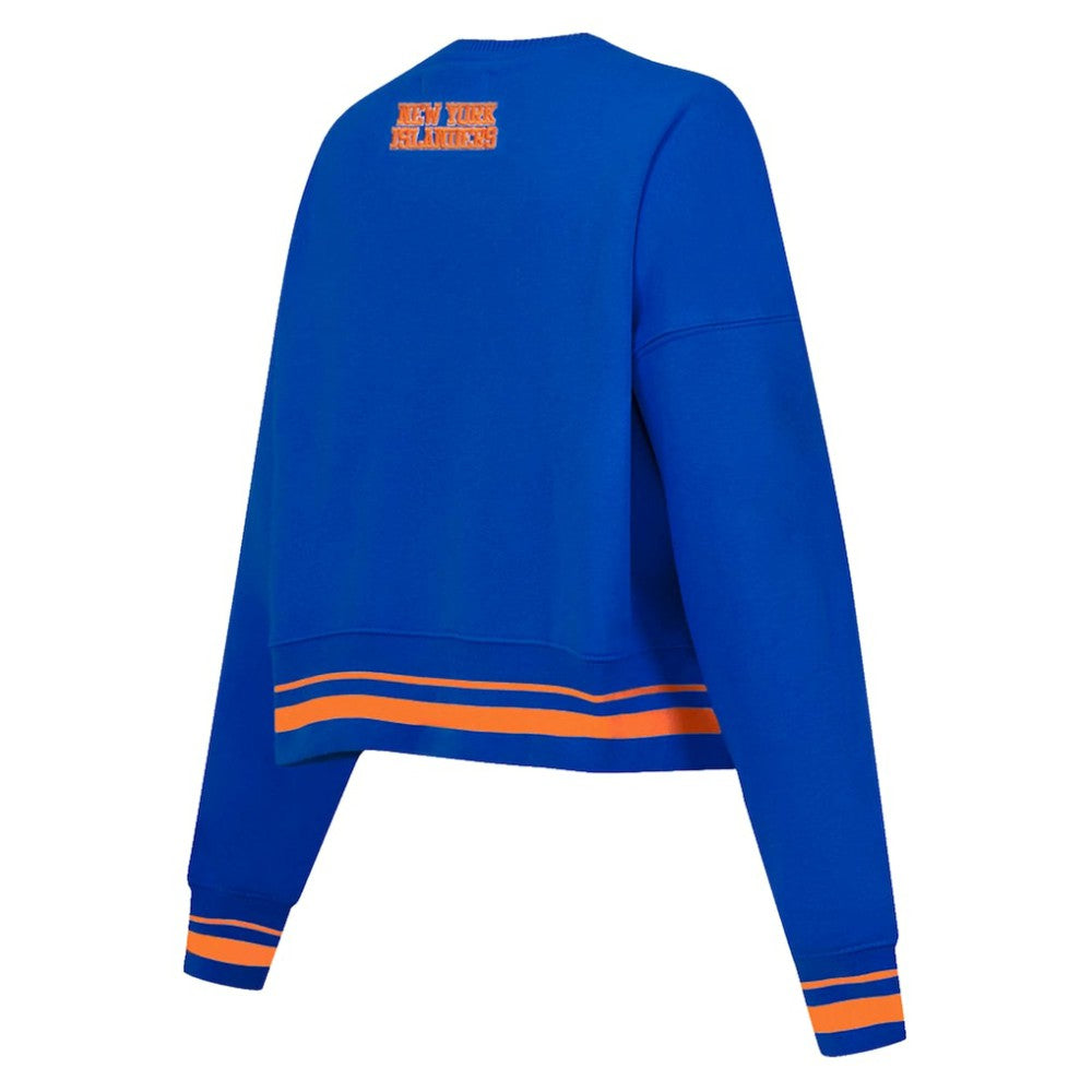 New York Islanders Pro Standard Women's Area Code Cropped Pullover Sweatshirt - Royal - NHL 201205081