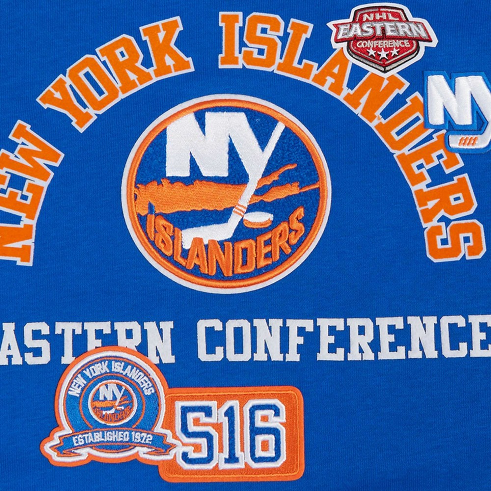 New York Islanders Pro Standard Women's Area Code Cropped Pullover Sweatshirt - Royal - NHL 201205081
