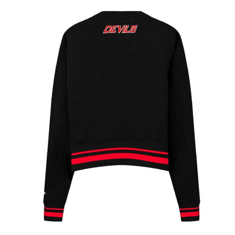 New Jersey Devils Pro Standard Women's Area Code Cropped Pullover Sweatshirt - Black - NHL 201205085
