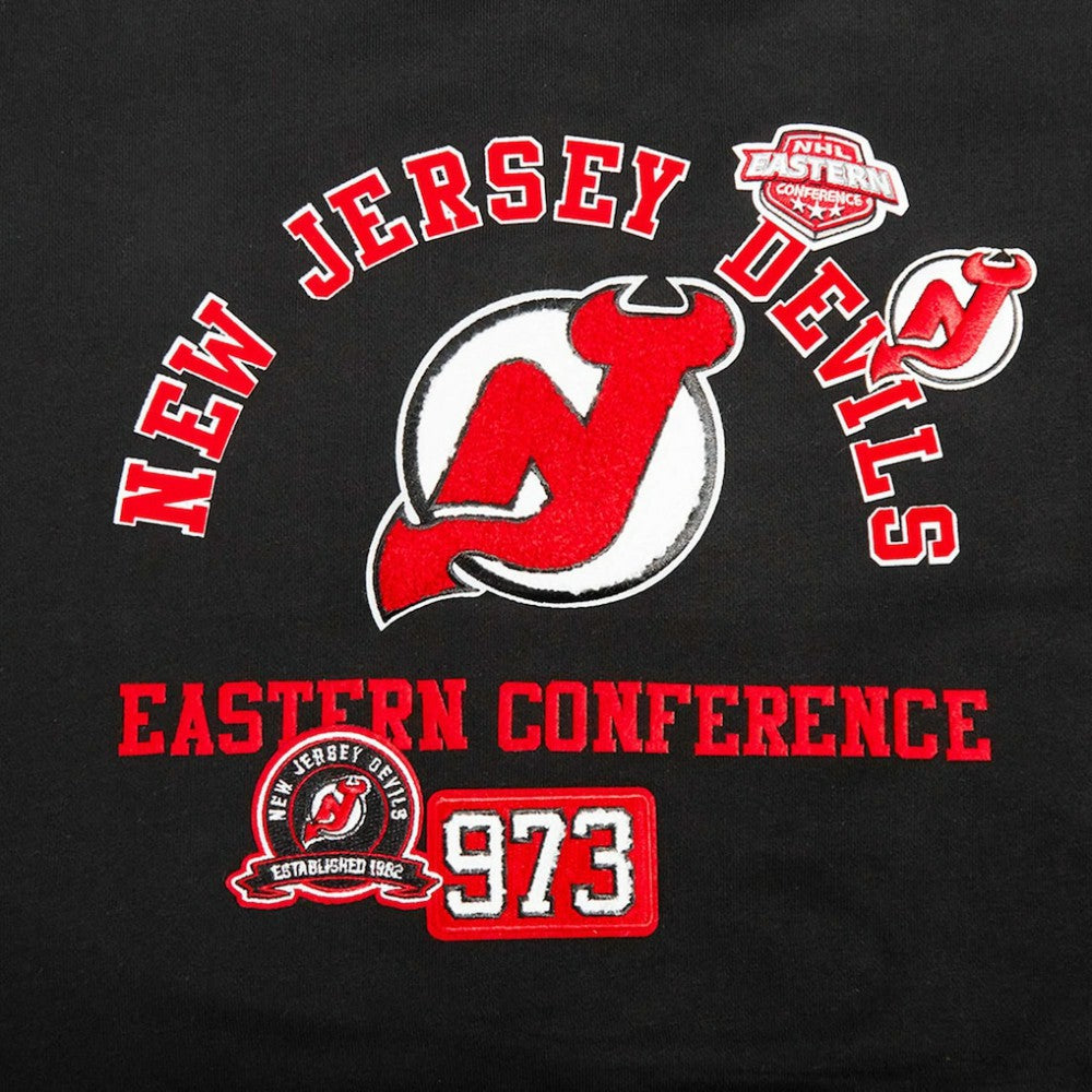 New Jersey Devils Pro Standard Women's Area Code Cropped Pullover Sweatshirt - Black - NHL 201205085