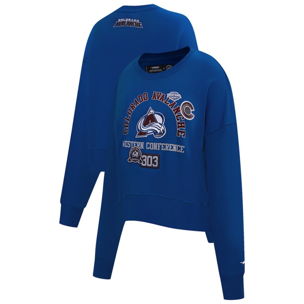 Colorado Avalanche Pro Standard Women's Area Code Cropped Pullover Sweatshirt - Blue - NHL 201205087