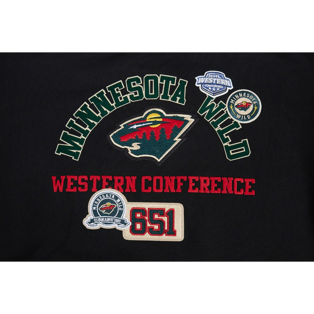 Minnesota Wild Pro Standard Women's Area Code Cropped Pullover Sweatshirt - Black - NHL 201205088