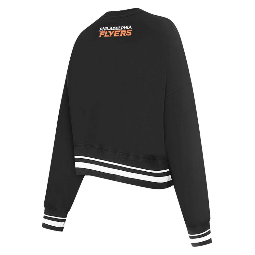 Philadelphia Flyers Pro Standard Women's Area Code Cropped Pullover Sweatshirt - Black - NHL 201205089