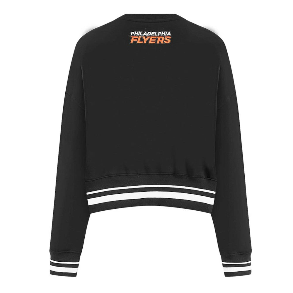 Philadelphia Flyers Pro Standard Women's Area Code Cropped Pullover Sweatshirt - Black - NHL 201205089