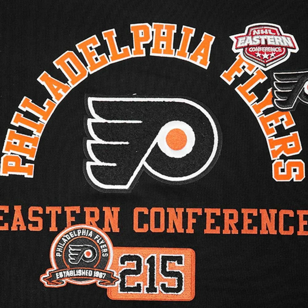 Philadelphia Flyers Pro Standard Women's Area Code Cropped Pullover Sweatshirt - Black - NHL 201205089