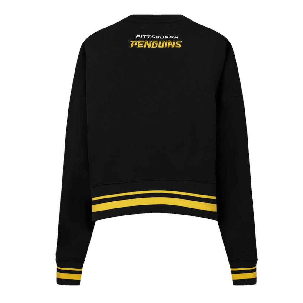 Pittsburgh Penguins Pro Standard Women's Area Code Cropped Pullover Sweatshirt - Black - NHL 201205090