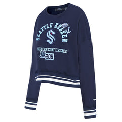 Seattle Kraken Pro Standard Women's Area Code Cropped Pullover Sweatshirt - Deep Sea Blue - NHL 201205091