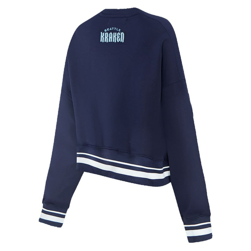 Seattle Kraken Pro Standard Women's Area Code Cropped Pullover Sweatshirt - Deep Sea Blue - NHL 201205091