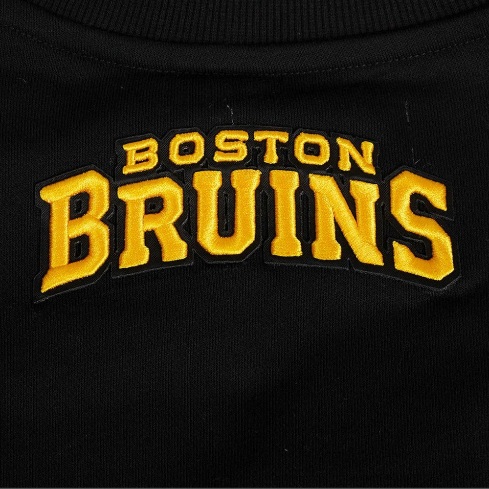 Boston Bruins Pro Standard Women's Area Code Cropped Pullover Sweatshirt - Black - NHL 201205092