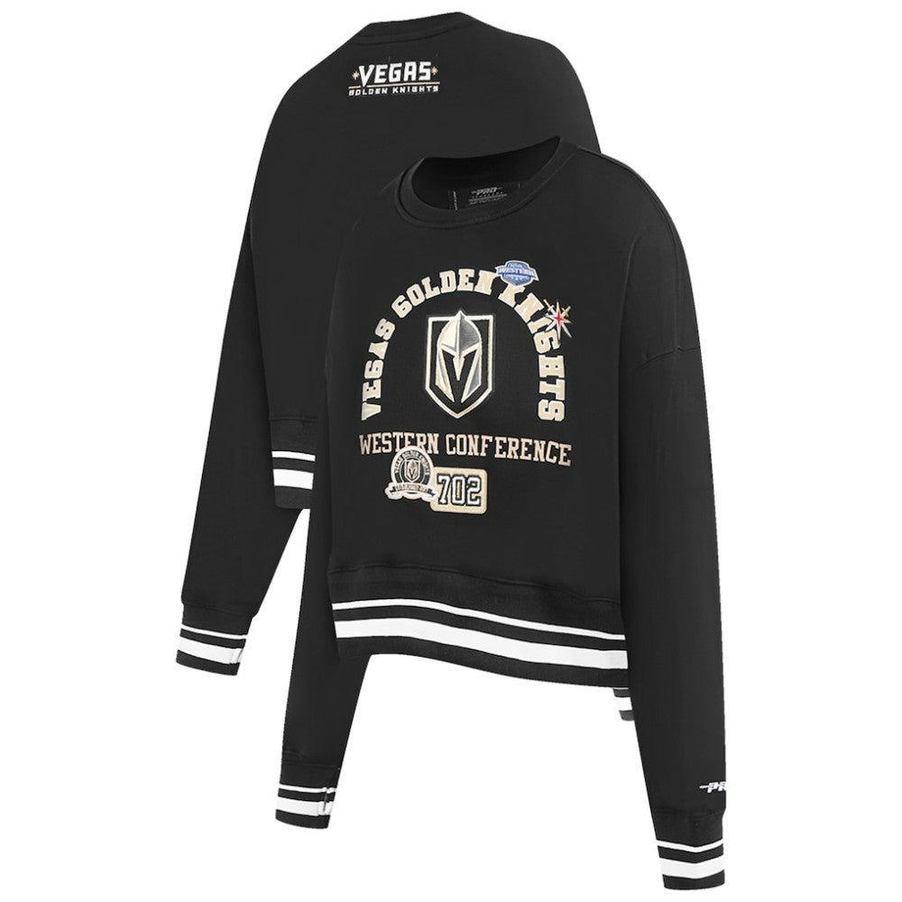 Vegas Golden Knights Pro Standard Women's Area Code Cropped Pullover Sweatshirt - Black - NHL 201205093