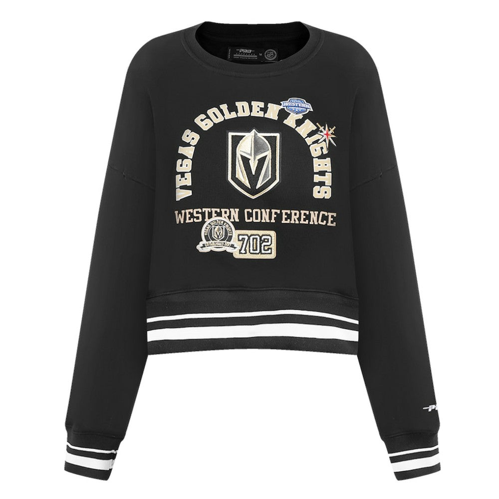 Vegas Golden Knights Pro Standard Women's Area Code Cropped Pullover Sweatshirt - Black - NHL 201205093