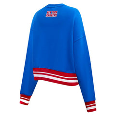 New York Rangers Pro Standard Women's Area Code Cropped Pullover Sweatshirt - Blue - NHL 201205094