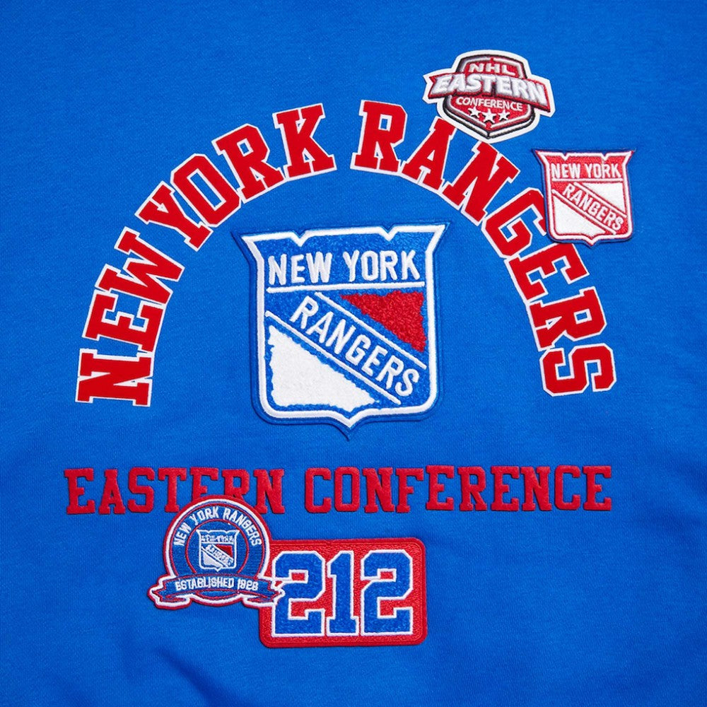 New York Rangers Pro Standard Women's Area Code Cropped Pullover Sweatshirt - Blue - NHL 201205094