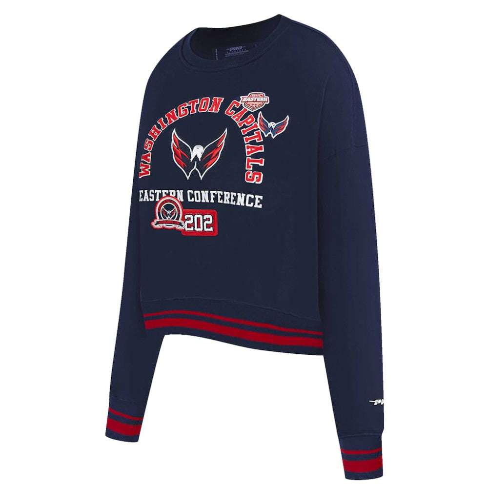 Washington Capitals Pro Standard Women's Area Code Cropped Pullover Sweatshirt - Navy - NHL 201205095