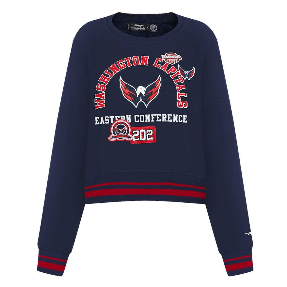 Washington Capitals Pro Standard Women's Area Code Cropped Pullover Sweatshirt - Navy - NHL 201205095